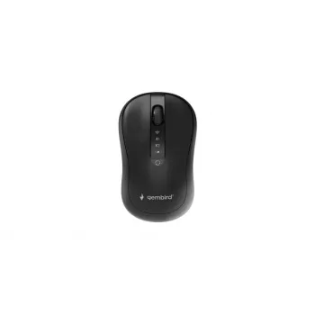 Gembird MUSW2-4B-01 belaidė pelė su dvigubu ryšiu (2.4 GHz + Bluetooth 5.0), 1600 DPI optinis jutiklis, 4 mygtukai, ambidekstrinė, juoda