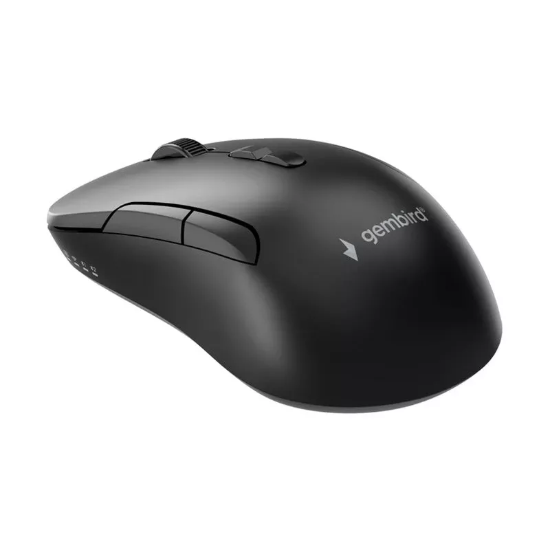 Gembird MUSW2-7B-01 belaidė pelė su dvejopu ryšiu (2.4G + Bluetooth), 1600 DPI, 7 mygtukai, juoda