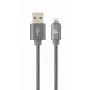 Gembird USB-A to Lightning kabelis, Premium spiralinis metalas, 1 m, metalo pilka