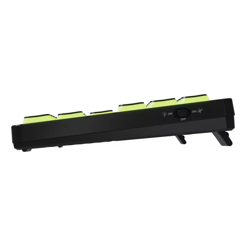 GENESIS Thor 430 TKL belaidė mechaninė žaidimų klaviatūra, Outemu Red jungikliai, RGB apšvietimas, trigubas režimas (USB-C/2.4GHz/Bluetooth), JAV anglų QWERTY, juoda