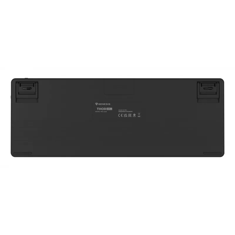 GENESIS Thor 430 TKL belaidė mechaninė žaidimų klaviatūra, Outemu Red jungikliai, RGB apšvietimas, trigubas režimas (USB-C/2.4GHz/Bluetooth), JAV anglų QWERTY, juoda