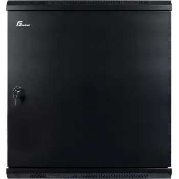 GETFORT CALI 12U 19 colių sieninis stelažas 600x450 mm, juodos spalvos, plieninės durys
