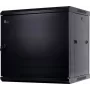 GETFORT CALI 12U 19 colių sieninis stelažas 600x450 mm, juodos spalvos, plieninės durys