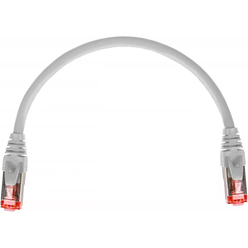 GETFORT Cat.6A S/FTP LSOH Patch Laidas 0,25 m Pilkas