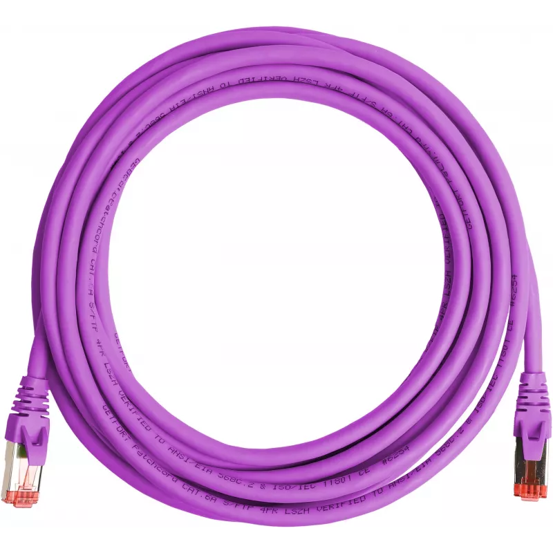 GETFORT Cat.6A S/FTP LSOH pataisos kabelis 5m violetinis