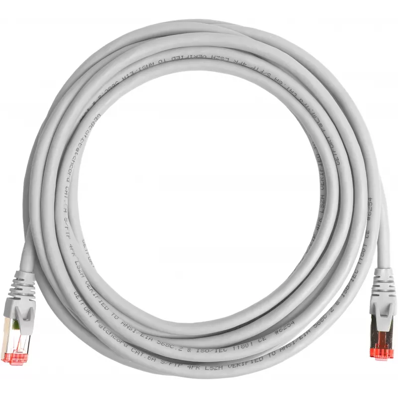 GETFORT Cat.6A S/FTP LSOH pataisos laidas 3 m pilkas