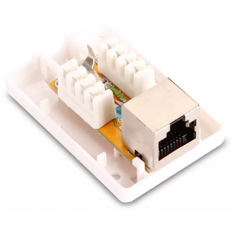 GETFORT GF-1G6FTP ekranuotas paviršinis RJ45 lizdas Cat.6, 1 prievadas, baltas