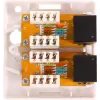 GETFORT GF-2G5EUTP paviršiaus dvigubas RJ45 Cat.5e UTP tinklo lizdas, baltas
