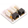 GETFORT GF-2G5EUTP paviršiaus dvigubas RJ45 Cat.5e UTP tinklo lizdas, baltas