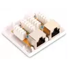 GETFORT GF-2G6FTP Ekranuotas montuojamas ant paviršiaus tinklo lizdas, 2x RJ45, Cat6 FTP, baltas