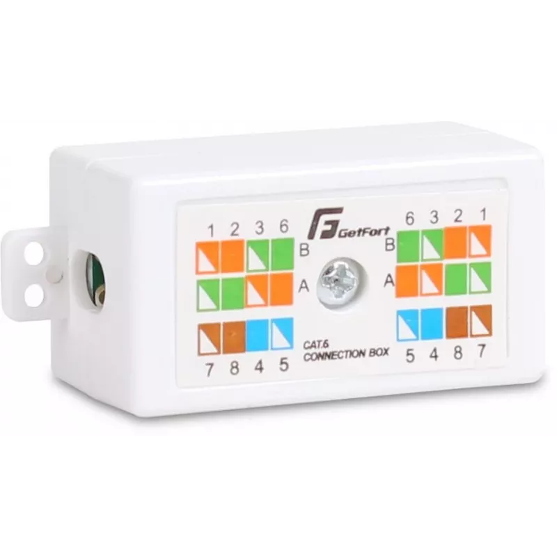 GETFORT GF-LP-6UTP Cat.6 UTP įmontuojama kabelio jungtis, Krone tipo, balta