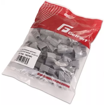 GETFORT GF-OS-RJ45-50 Pilki RJ45 jungčių gaubteliai, 50 vnt., apsauga nuo įtempimo Ethernet kabeliams