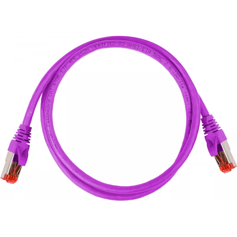 GETFORT Cat.6A S/FTP LSOH Patch Cable 1m violetinis