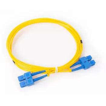 GETFORT GF-SUSUD2 vienmodis dvigubas šviesolaidinis šuoras SC/UPC–SC/UPC, 2 m, geltonas