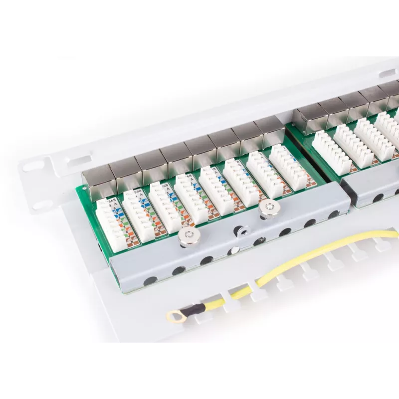 GETFORT PGF-6FTP24-B6-G pataisos skydelis FTP CAT.6 24 prievadų Grey 1U montuojamas į stovą