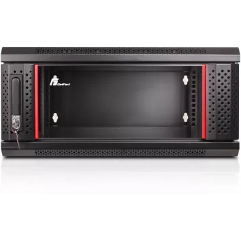GETFORT WGF04-65EH-DGB 19 colių 4U sieninis dviejų sekcijų spintos stovas, 600x550 mm, juodas