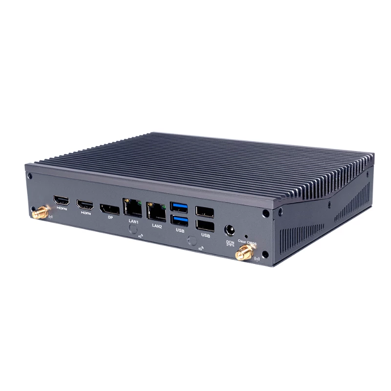 Giada DF612 Fanless Mini PC, Intel Core i5-1235U, 2x DDR4 SO-DIMM, 2x 2.5GbE LAN, Dual COM, 4K Dual Display, aliuminio korpusas, Barebone