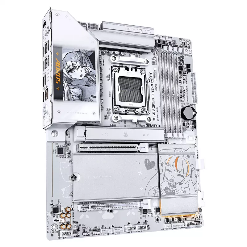 GIGABYTE B850 AORUS ELITE-P ICE AM5 ATX pagrindinė plokštė, 4xDDR5, PCIe 5.0, 2.5GbE, Wi-Fi 6E, balta