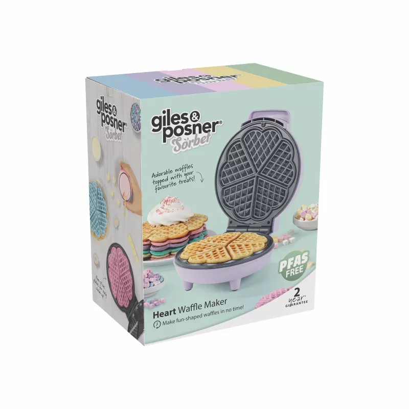 Giles & Posner EK6701GSPPVDE Heart Waffle Maker 900W Juoda