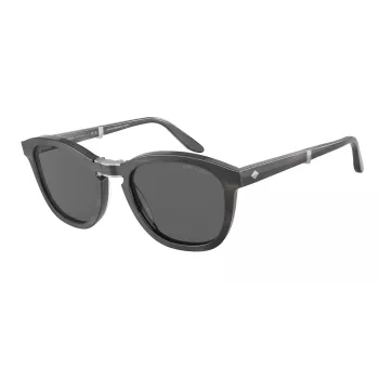 Giorgio Armani AR8170-5964B1 Havana Acetate Square Sunglasses with Blue Gradient Lenses