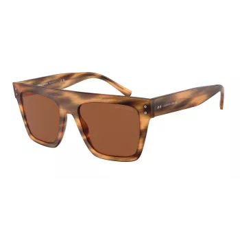 GIORGIO ARMANI AKINIAI AR8177-592173 Unisex Havana Brown Square Acetate 52/20/140 mm