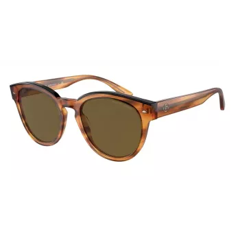 Giorgio Armani Moteriški drugelio formos akiniai nuo saulės AR8164F592173 Tamsiai Havana Rudi gradientiniai 55/20/145 mm