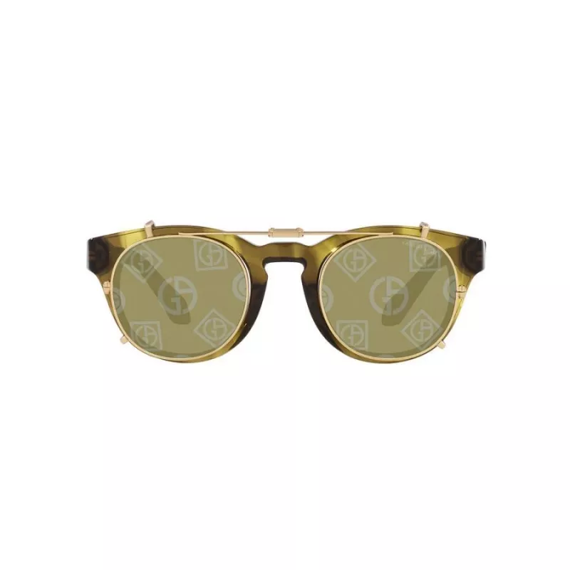 GIORGIO ARMANI Moteriški Akiniai nuo Saulės AR8190U59871W - Stačiakampis Acetato Rėmas, Pilki Lęšiai, 50/19/140 mm