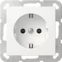 GIRA 418303 SCHUKO elektros lizdas su padidinta apsauga nuo prisilietimo, System 55, blizgus grynas baltas