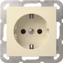 GIRA 445301 SCHUKO lizdas su apsauginėmis žaliuzėmis, System 55, kreminės spalvos