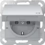 GIRA 445426 SCHUKO kištukinis lizdas System 55, įleidžiamas, aliuminio spalvos, su atlenkiamu dangteliu, 16 A, 250 V, IP44