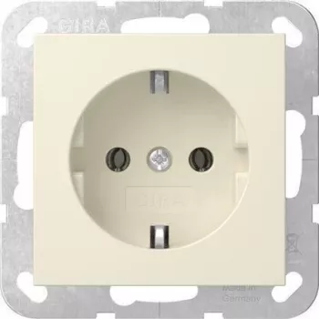 Gira 446601 SCHUKO lizdas įleidžiamas be tvirtinimo letenėlių System 55 kreminės baltos blizgus