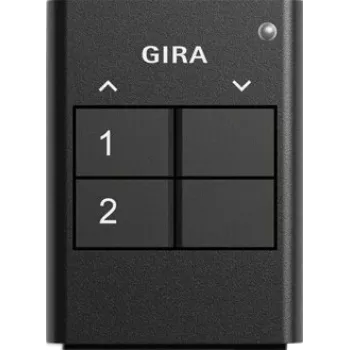 GIRA 535210 belaidis rankinis siųstuvas System 3000, 2 kanalų RF, maitinamas baterija, baltas
