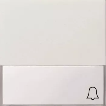 Gira sklendė su varpelio simboliu Pure White Glossy, skirta mygtukiniam jungikliui 0679112