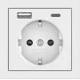 Gira SCHUKO lizdas su USB maitinimo šaltiniu, 2x USB-A 5V 2.1A, įleidžiamas, baltas blizgus 245970