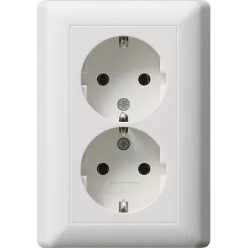 Gira Standard 55 dviguba SCHUKO lizdas Pure White matinis (078804)