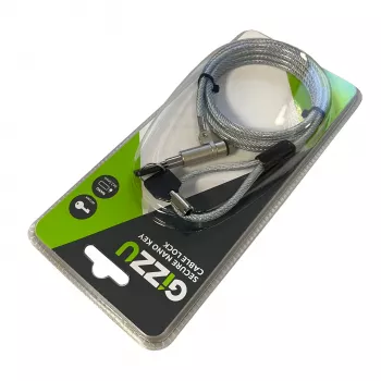 GIZZU 1.8m Nano Key Lock apsauginis kabelis su raktu - juoda