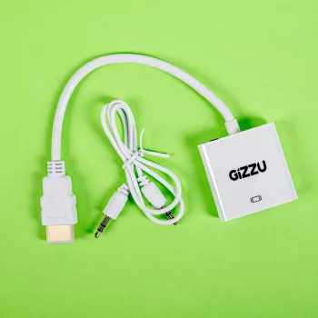Gizzu 1080P HDMI į VGA adapteris su garsu