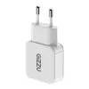 Gizzu 2-Port 20W GaN sieninis įkroviklis USB-C PD 3.0 + USB-A QC 3.0 greito įkrovimo adapteris - baltas