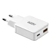 Gizzu 2-Port 45W GaN sieninis įkroviklis USB-C PD ir USB-A QC baltas
