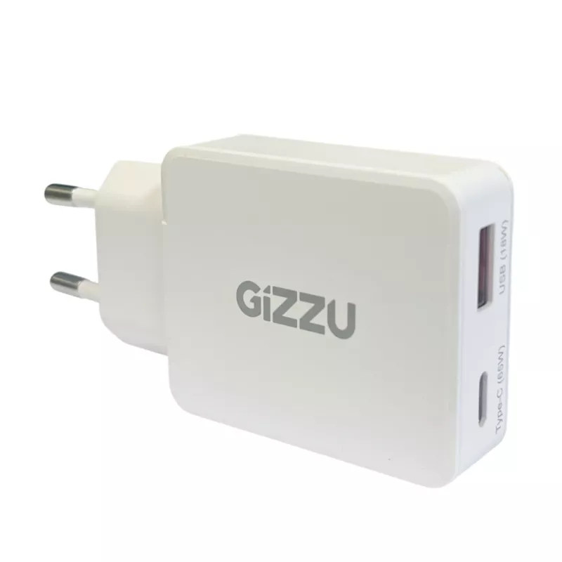 Gizzu 2-Port 65W GaN sieninis įkroviklis