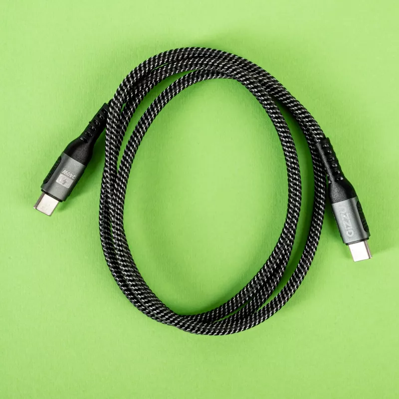GIZZU 240W 480Mbps USB-C į USB-C pintas laidas 1m juodas