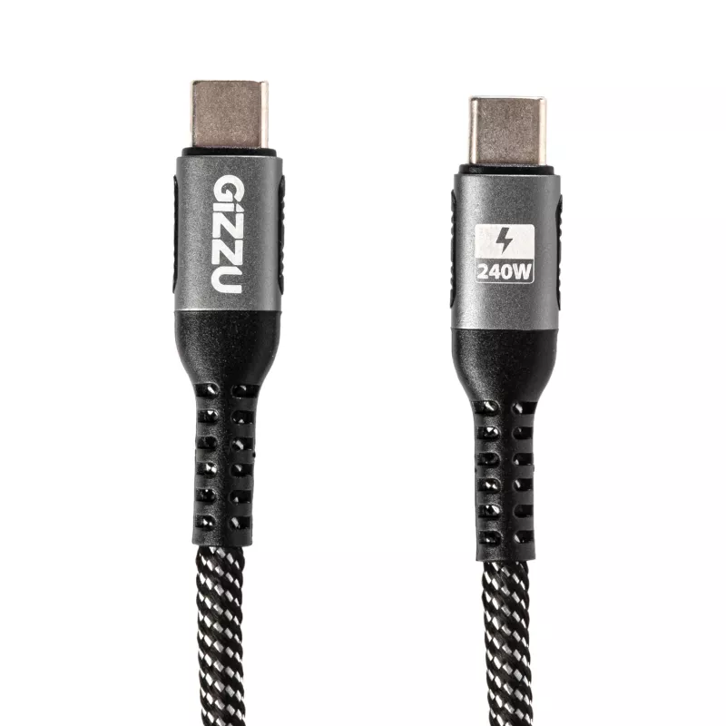GIZZU 240W 480Mbps USB-C į USB-C pintas laidas 1m juodas