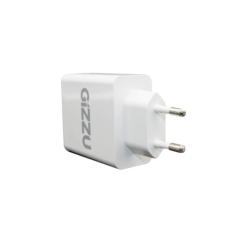 GIZZU 36W USB-C PD & QC3.0 dviejų prievadų sieninis įkroviklis - baltas