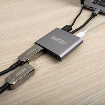 Gizzu 4-in-1 Type-C į Dual HDMI Hub