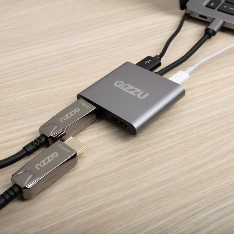 Gizzu 4-in-1 Type-C į Dual HDMI Hub