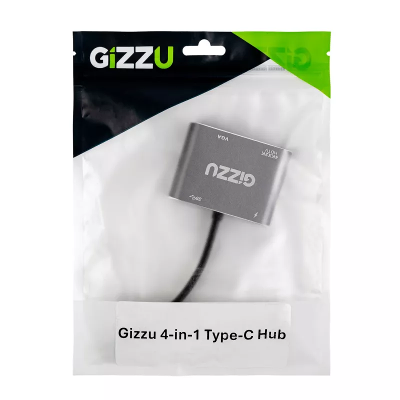 Gizzu 4-in-1 Type-C į HDMI/VGA/USB3.0 Hub