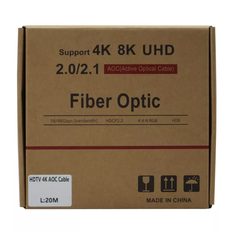 GIZZU 4K Active Fibre Optic HDMI laidas 20m