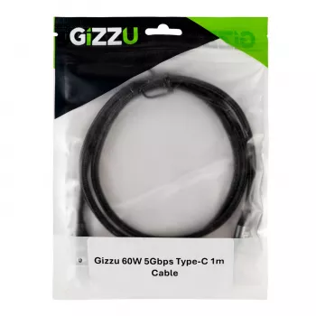 GIZZU 60W 5Gbps USB-C į USB-C laidas 2m juodas