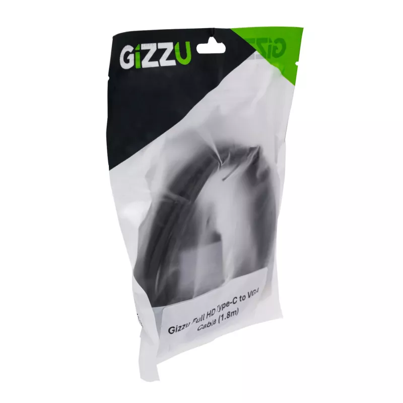 Gizzu Full HD USB-C į VGA adapterio laidas 1,8 m juodas