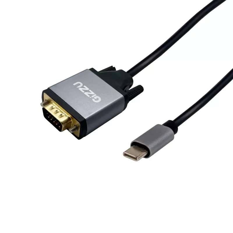 Gizzu Full HD USB-C į VGA adapterio laidas 1,8 m juodas